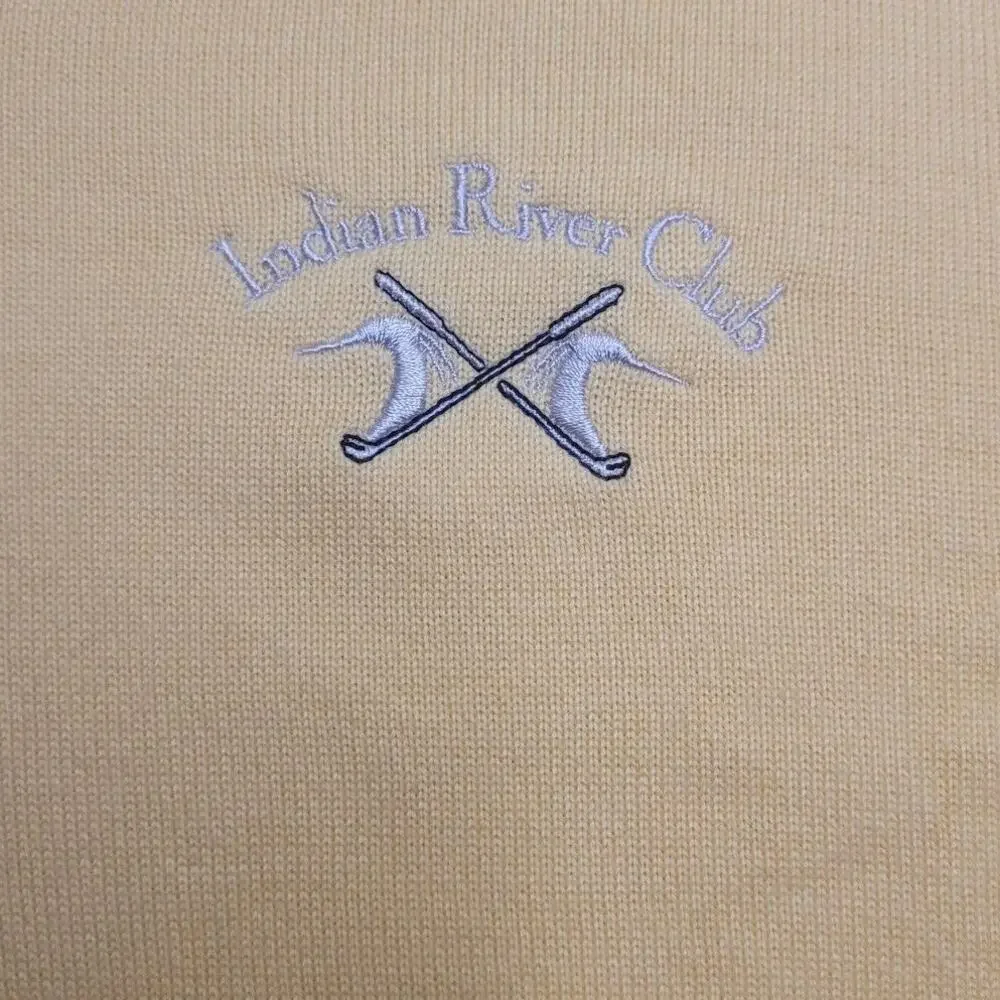 Brooks Brothers Supima Sweater XL Yellow Preppy Golf Luxe